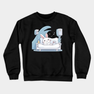 White bunny rescue in the hospital Crewneck Sweatshirt